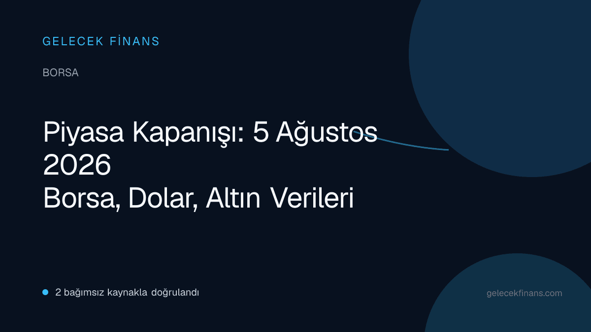 Piyasa Kapanışı: 5 Ağustos 2026 Borsa, Dolar, Altın Verileri